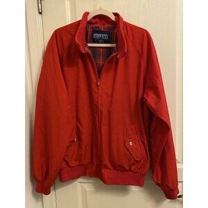 Vintage Lands' End Bomber Jacket Plaid Lining 80s Classic Preppy Women/Men Large